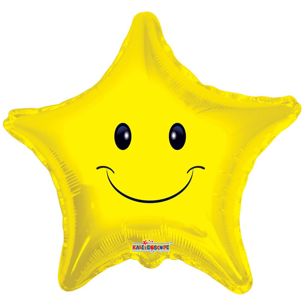 Foil Balloon Happy Face Star