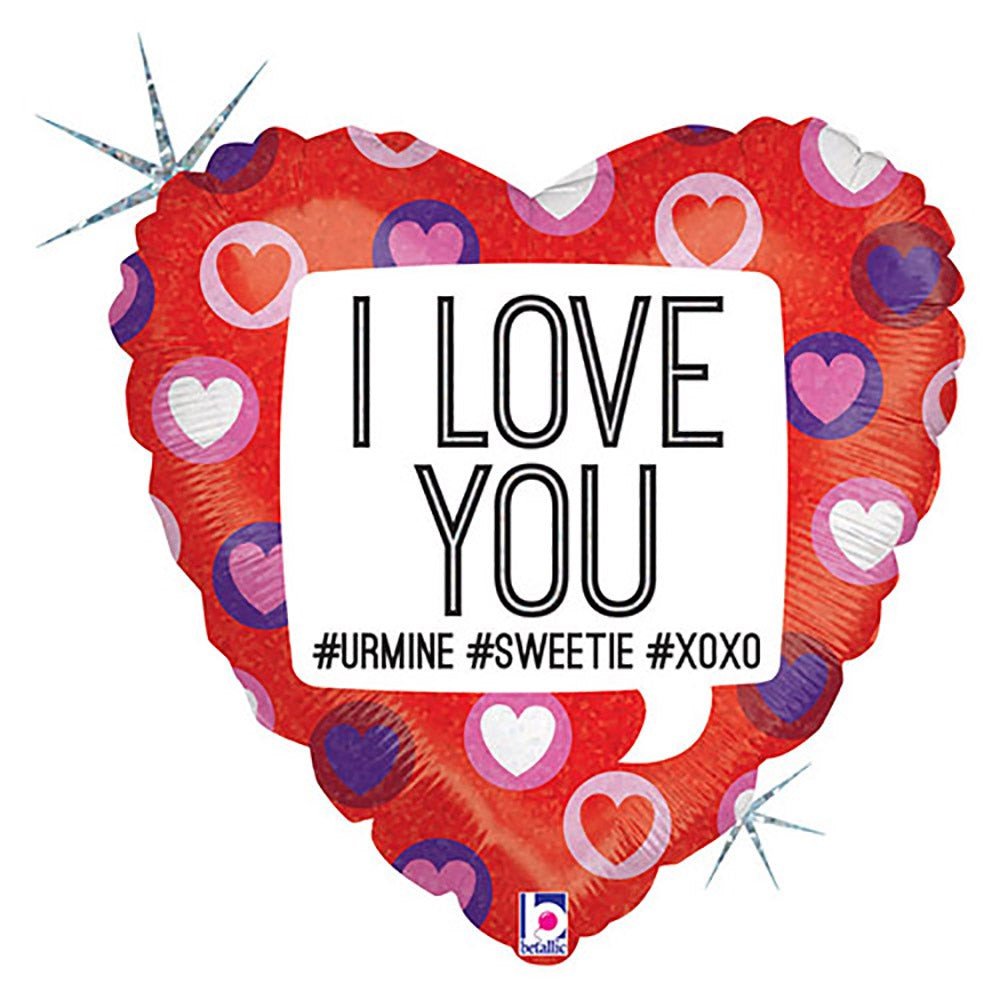 Foil Balloon 18 Inch Hashtag I Love You