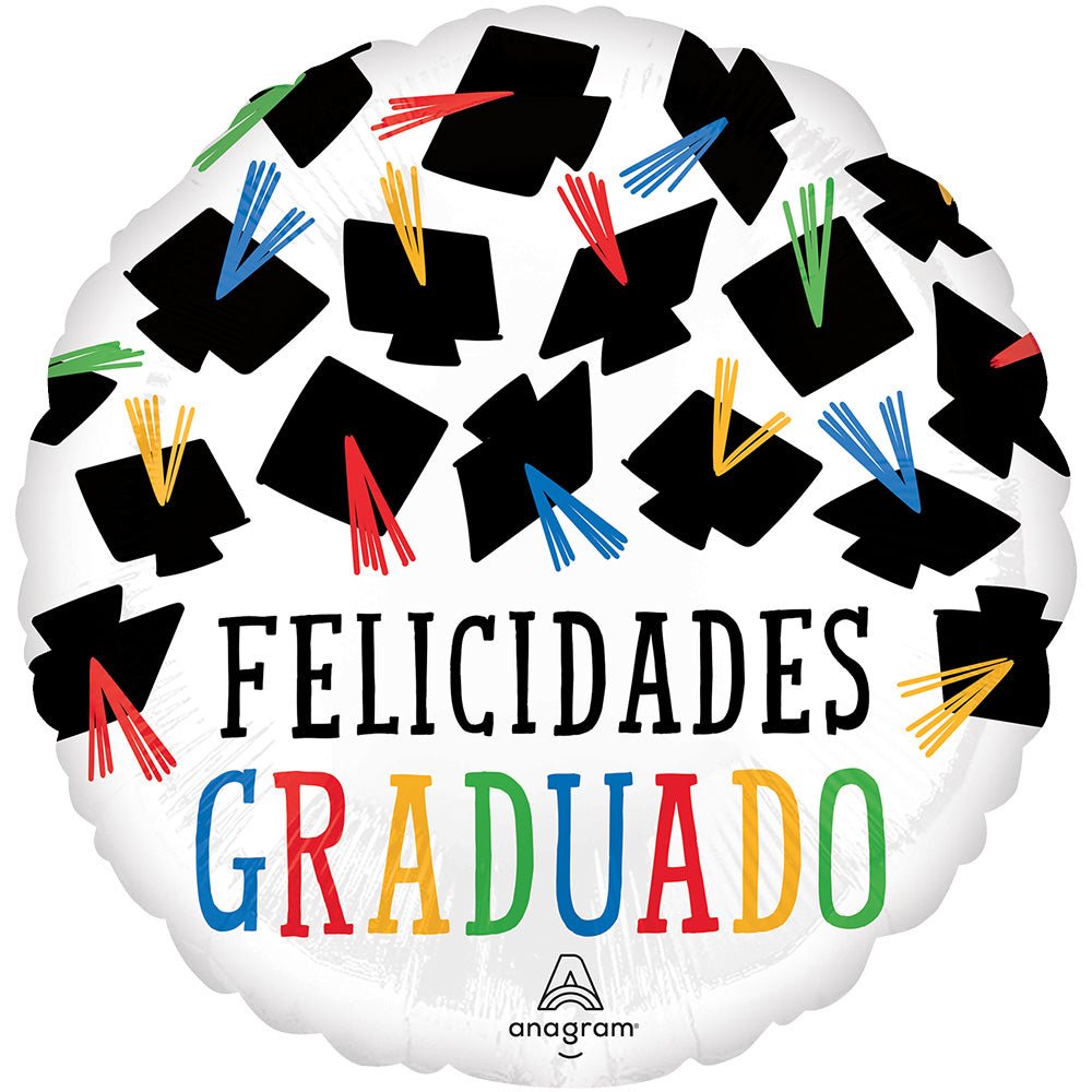 Graduation Foil Balloon 18 Inch Hats Off Felicidades Graduado