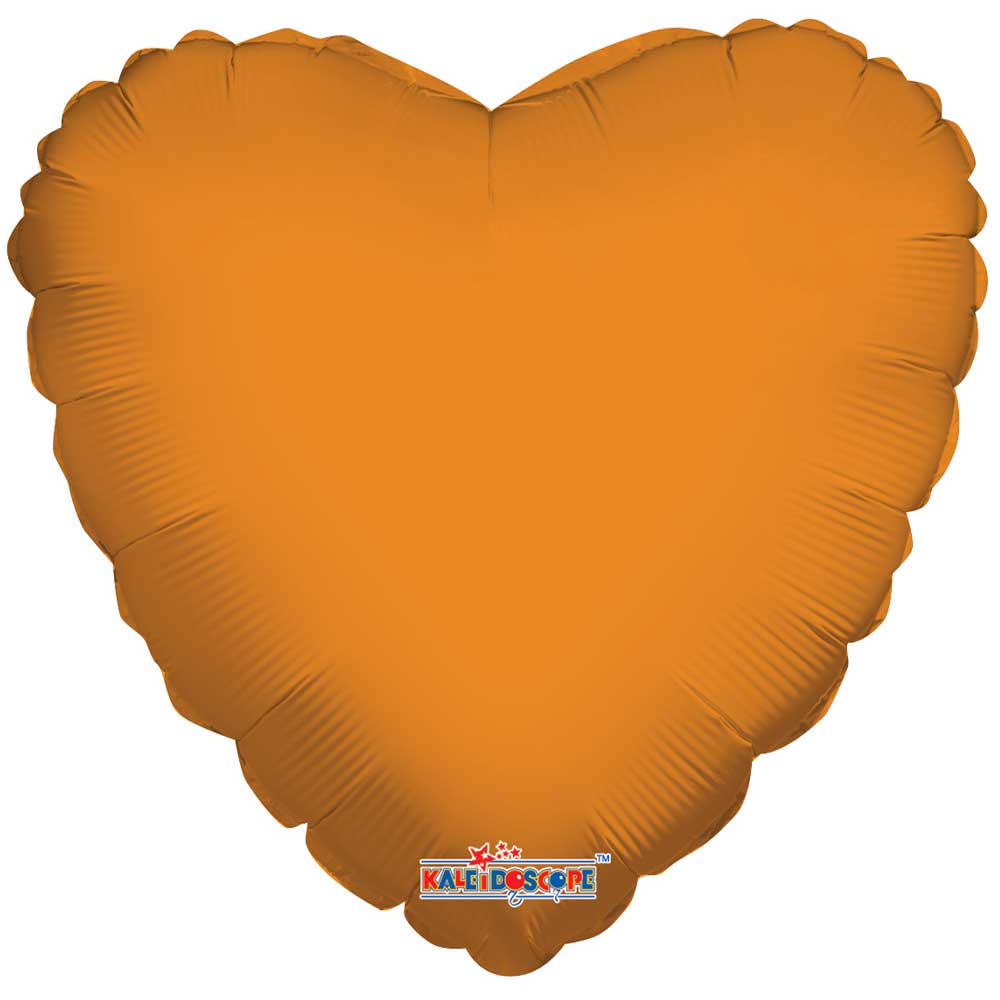 Orange Heart Foil Balloon 18 Inch