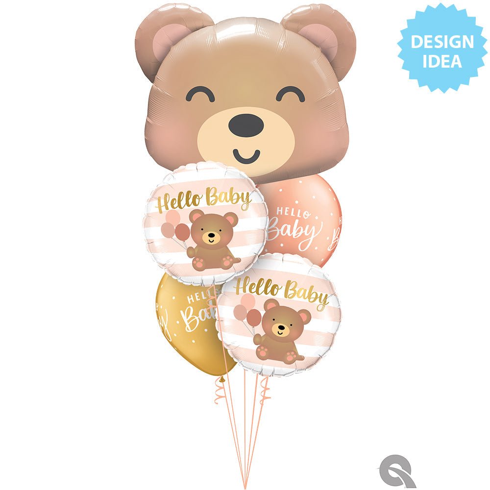 Foil Balloon Hello Baby Bear & Balloons