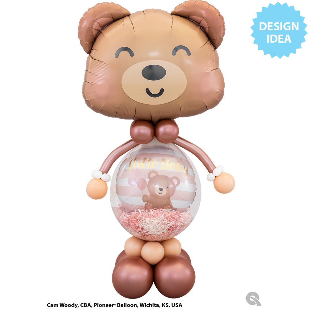 Foil Balloon Hello Baby Bear & Balloons