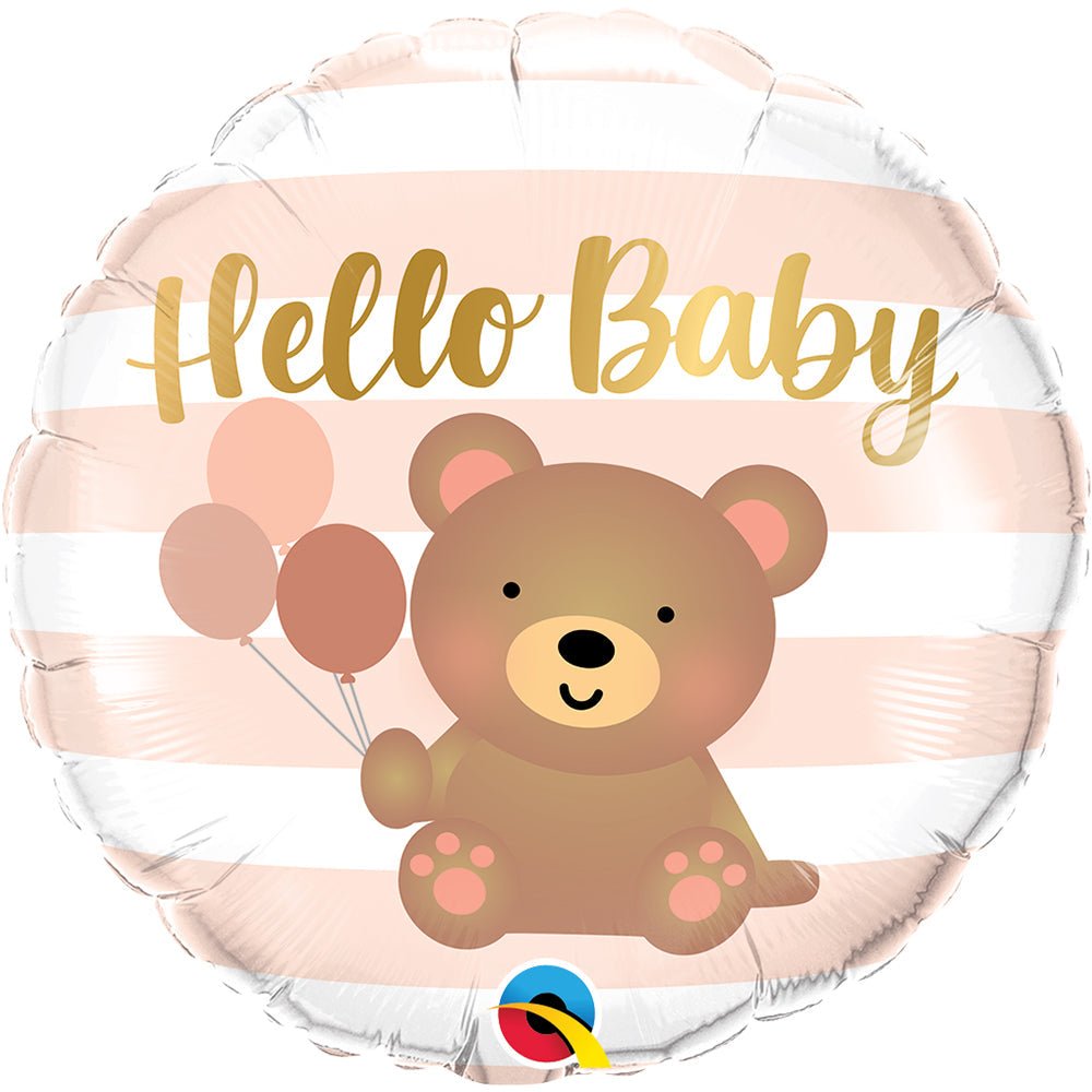 Foil Balloon Hello Baby Bear & Balloons