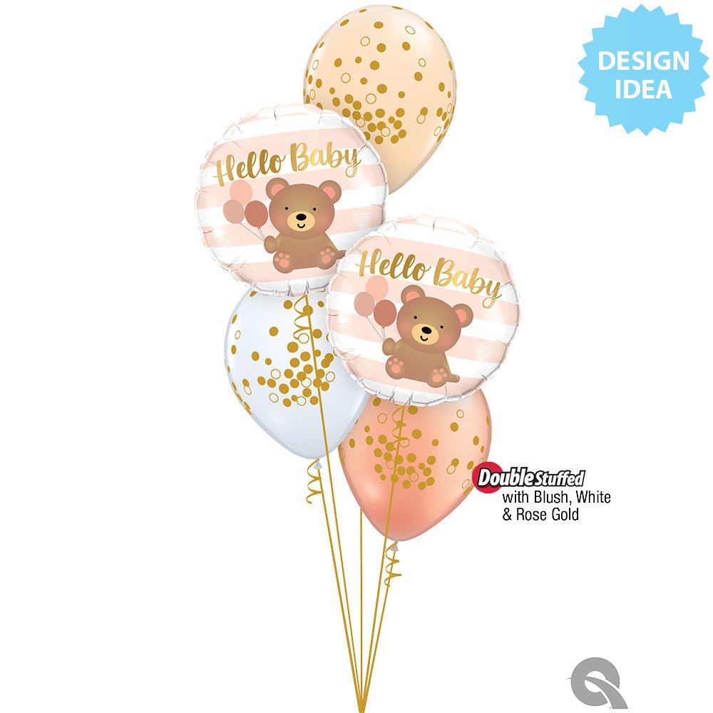 Foil Balloon Hello Baby Bear & Balloons