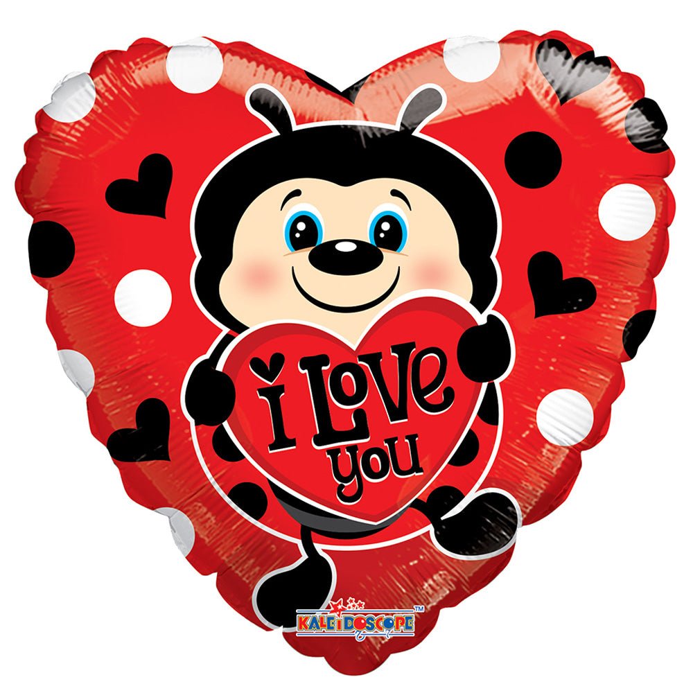 Foil Balloon Lady Bug With Heart
