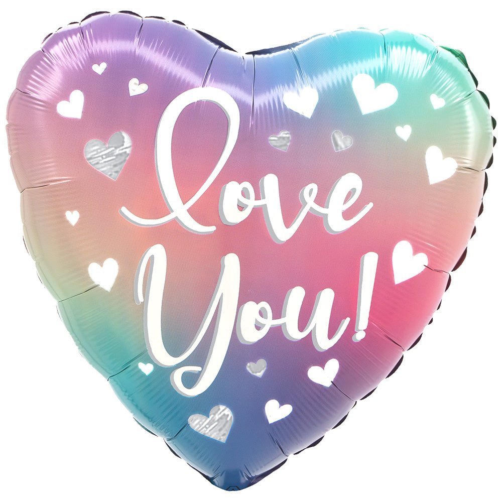 Heart Foil Balloon Love You Ombre