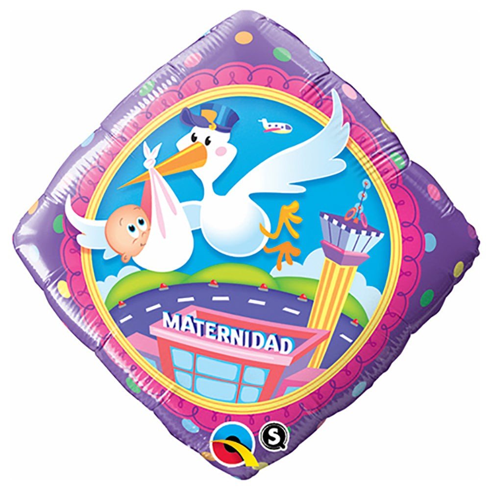 Foil Balloon Maternidad Stork Delivery 18 Inch