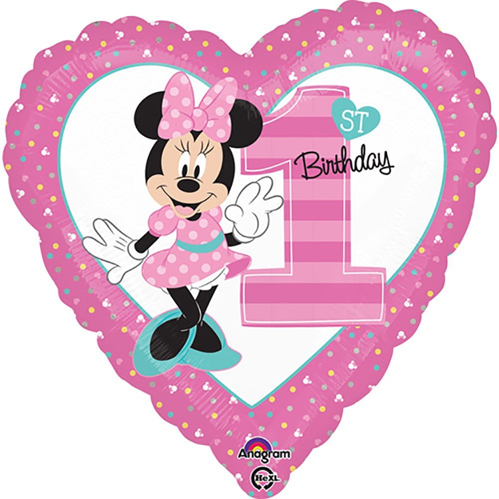Minnie Mouse 1st Birthday Foil Balloon