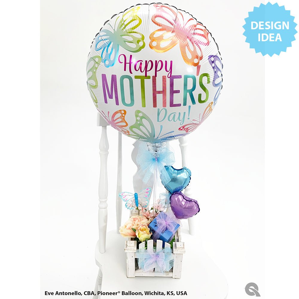 Foil Balloon Mother's Day Pastel Butterfly 18 Inch