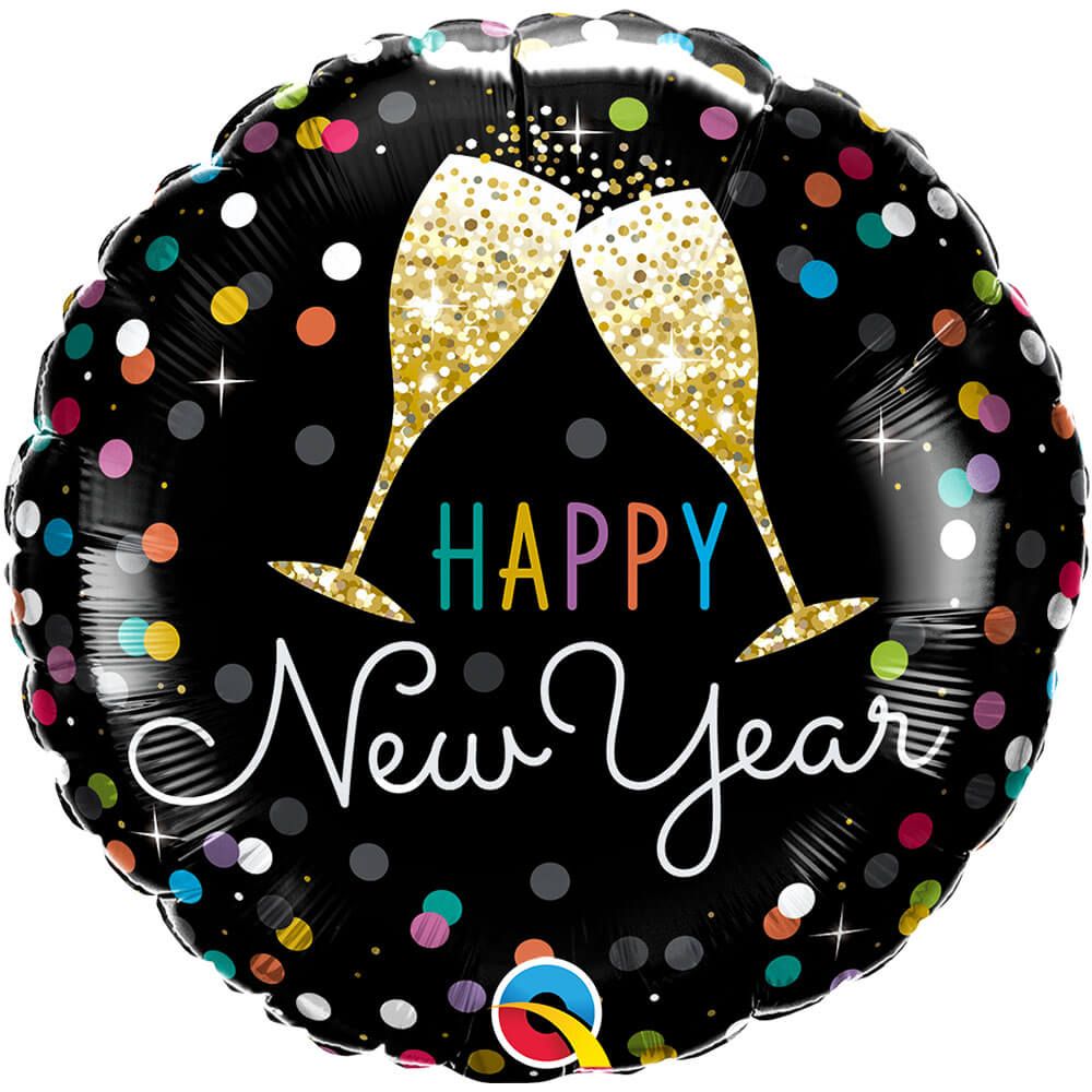 Foil Balloon New Year Bubbly Wine Toast