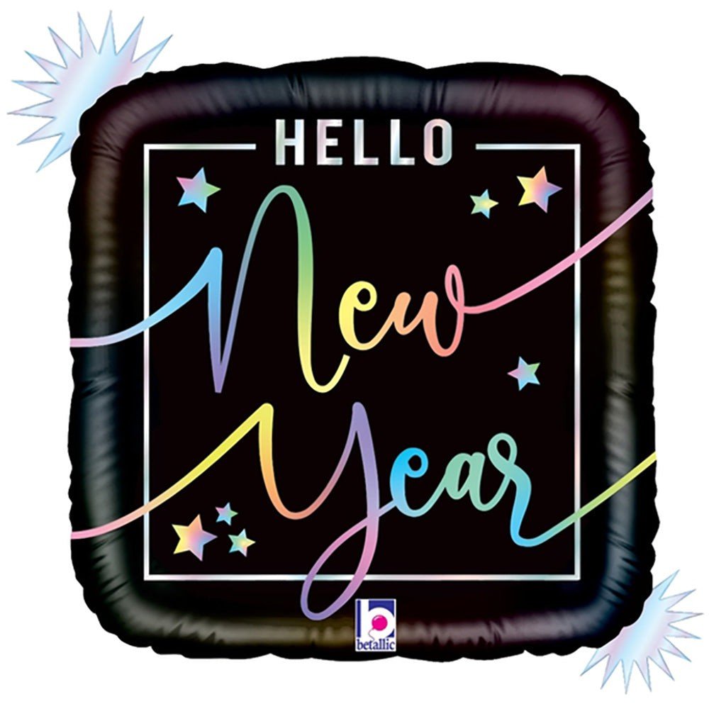 Foil Balloon Opal Hello New Year 18 Inch