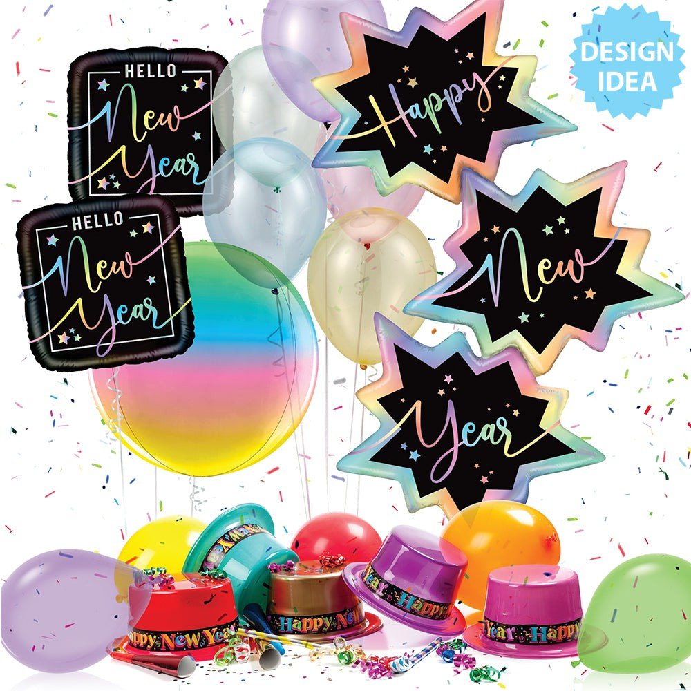 Foil Balloon Opal Hello New Year 18 Inch