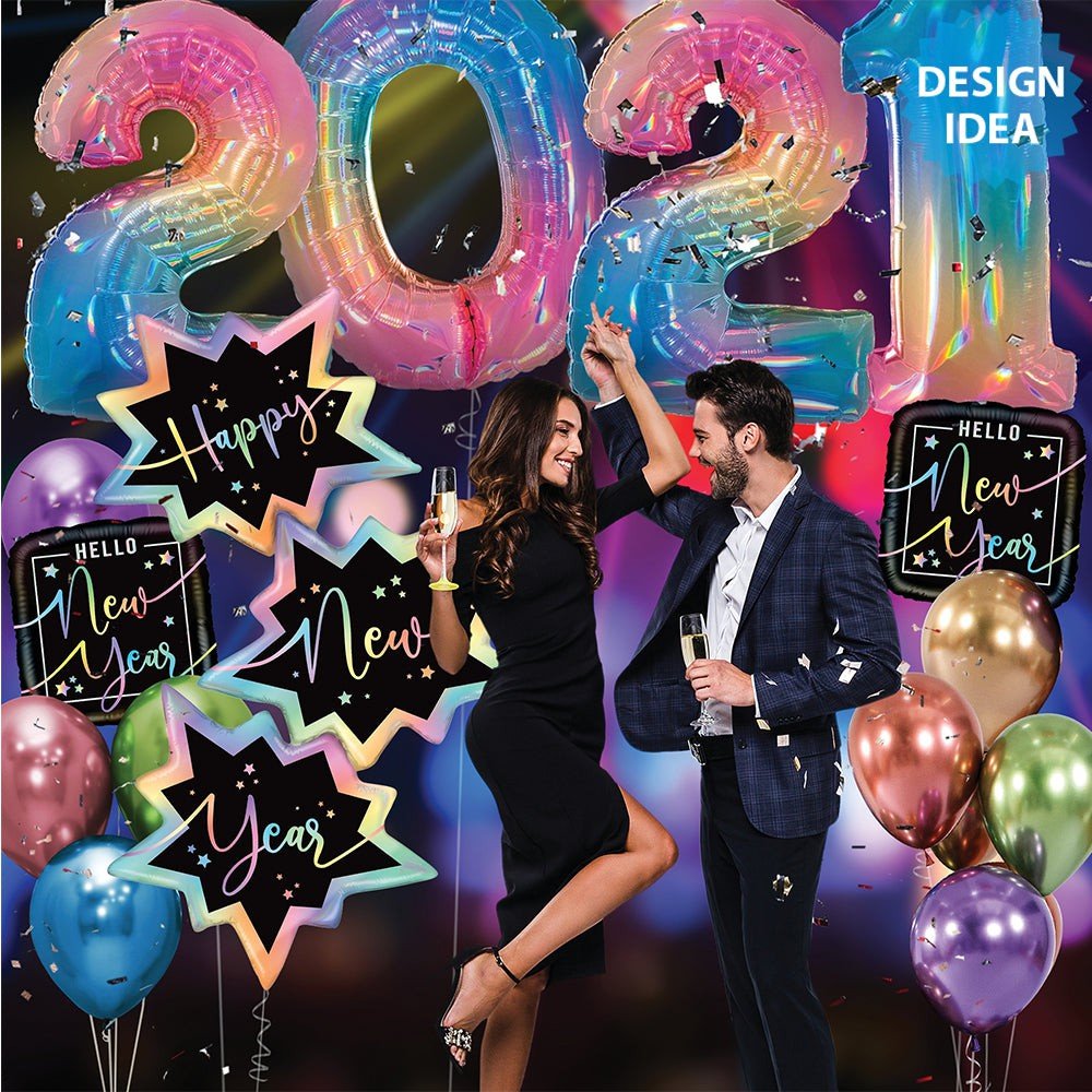 Foil Balloon Opal Hello New Year 18 Inch
