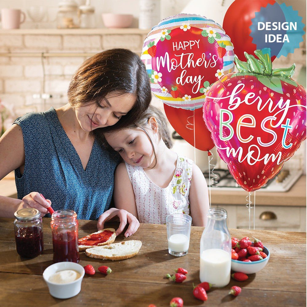 Mother's Day Strawberries Foil Balloon