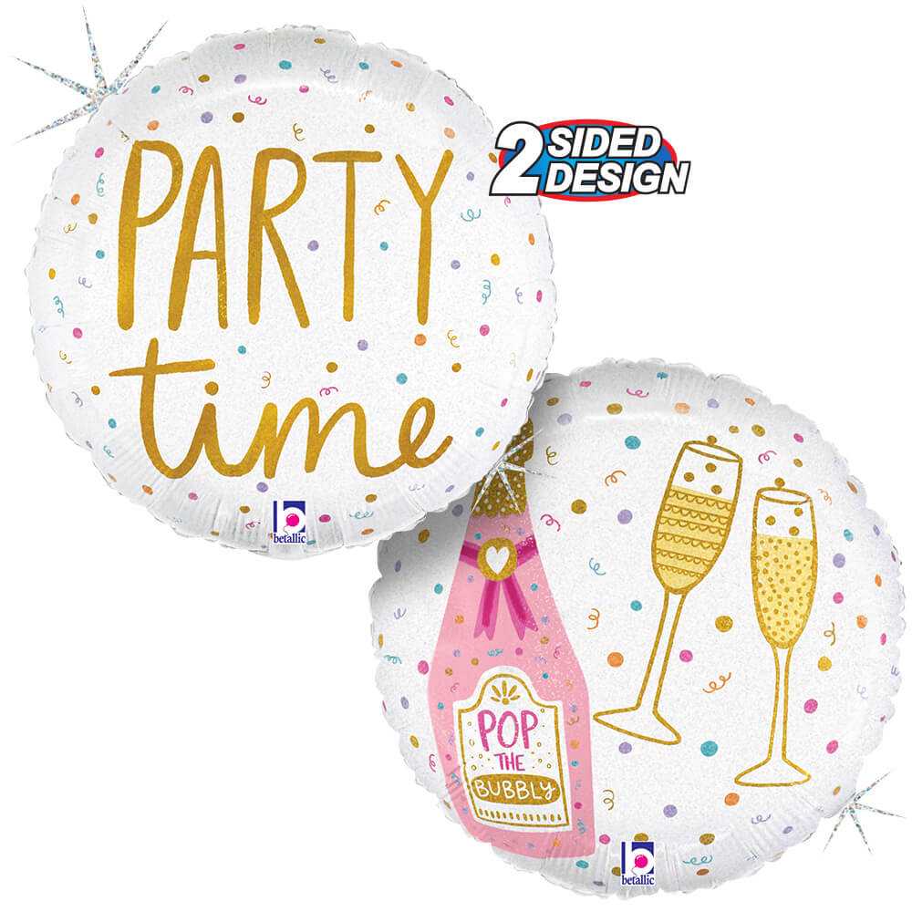 Foil Balloon Party Time Champagne