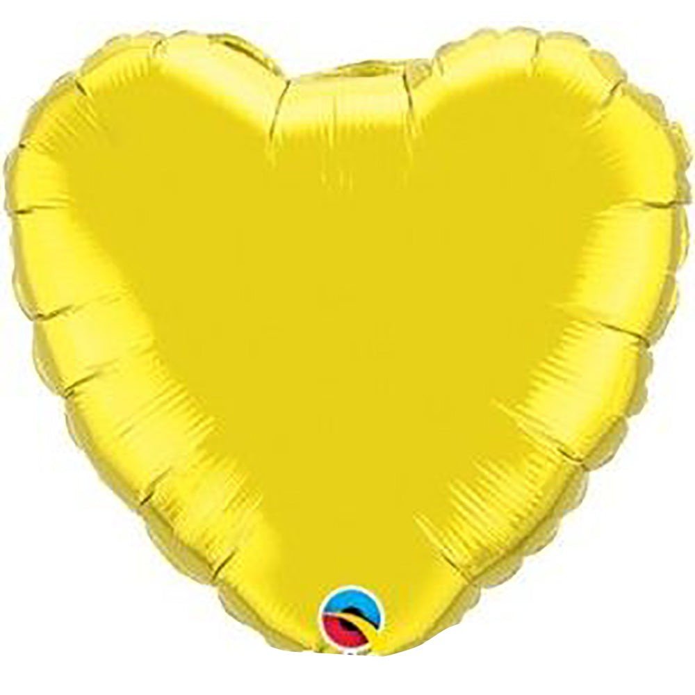 Heart Foil Balloon Citrine Yellow 18 Inch