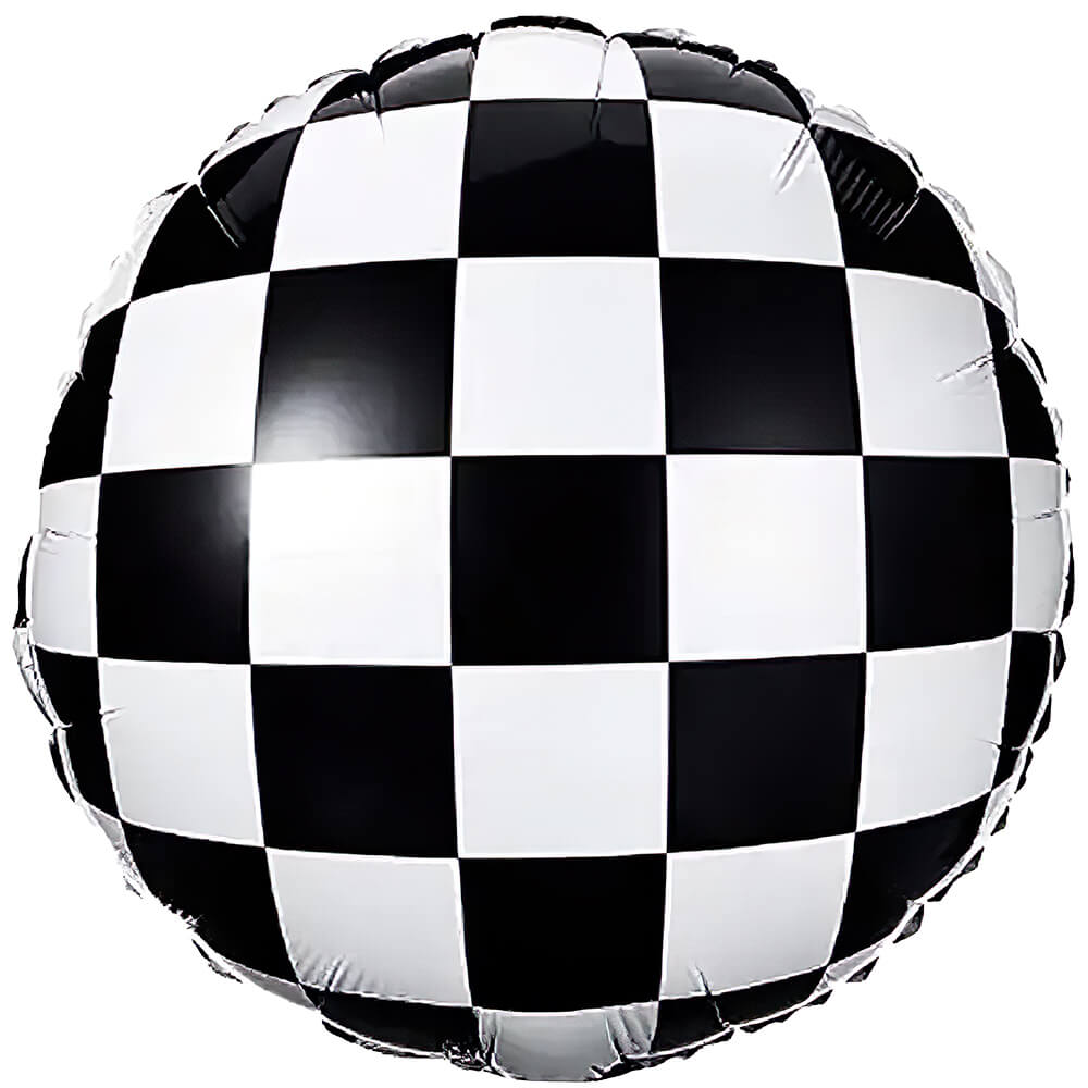 Foil Balloon Racing Checkered Pattern 18 Inch