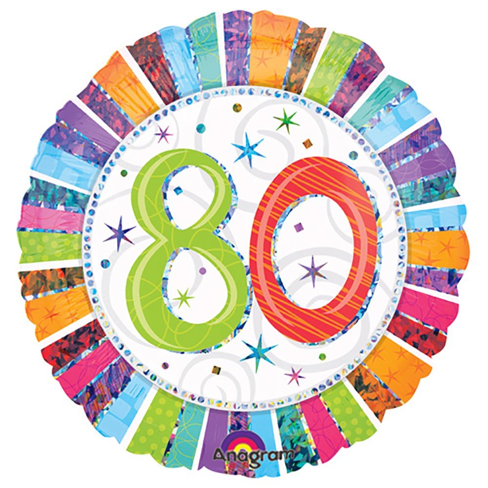 18 Inch Radiant Birthday 80 Foil Balloon