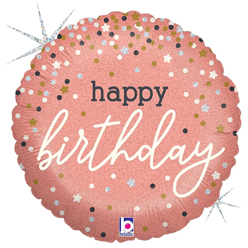 Foil Balloon Rose Gold Confetti Birthday