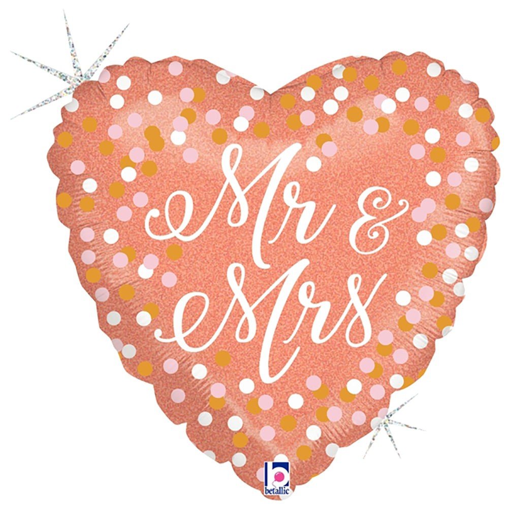 Foil Balloon Rose Gold Mr. & Mrs.