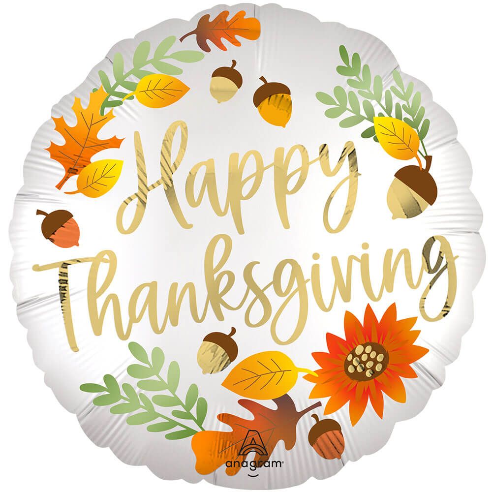 Thanksgiving Foil Balloon 18 Inch Satin
