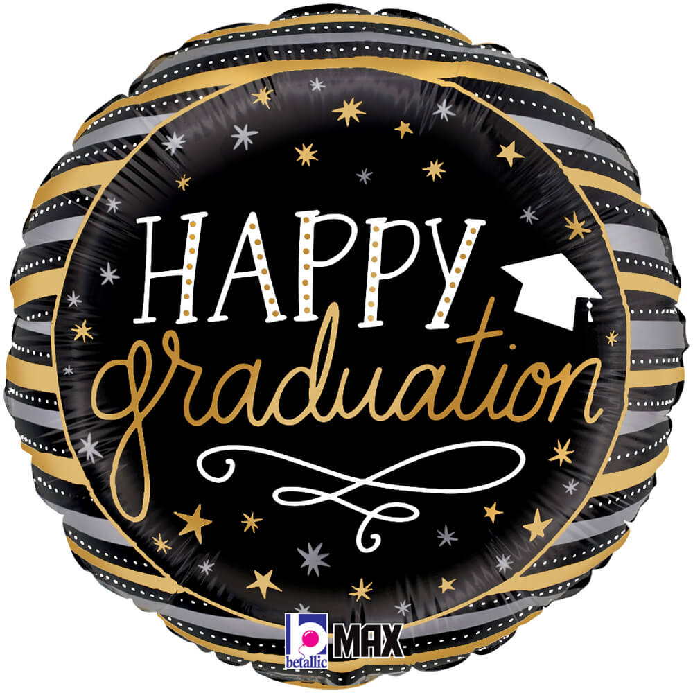 Graduation Foil Balloon 18 Inch Satin Metallic