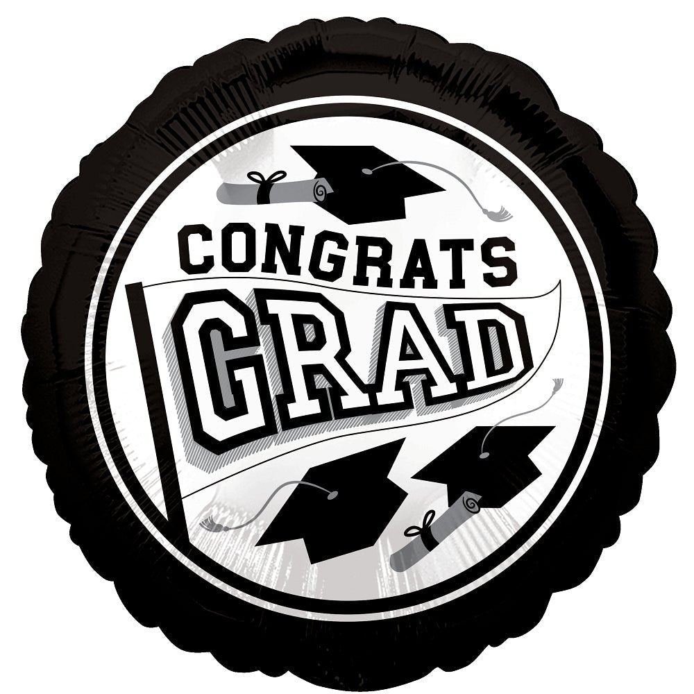 Graduation Foil Balloon White 18 Inch