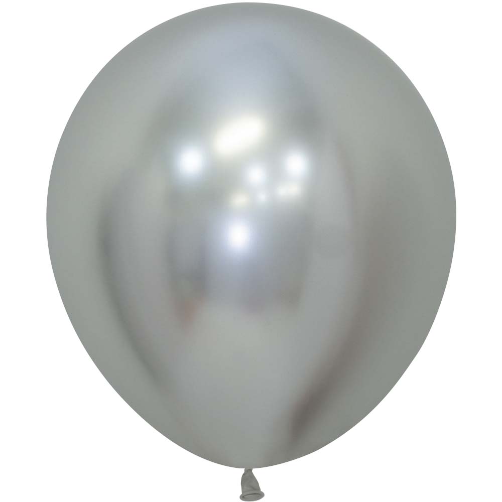 18 Inch Latex Balloons Reflex Silver