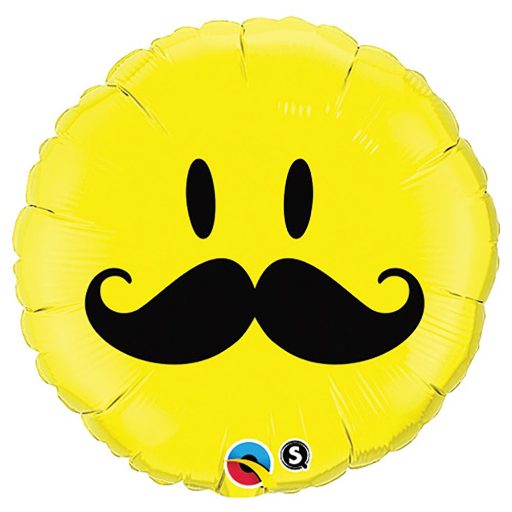 Foil Balloon Smile Face Mustache 18 Inch