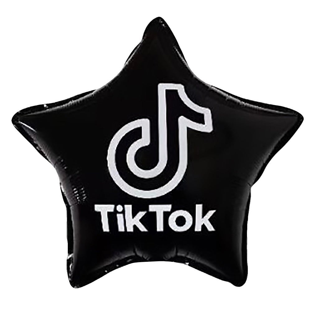 Foil Balloon TikTok Star Black 18 Inch