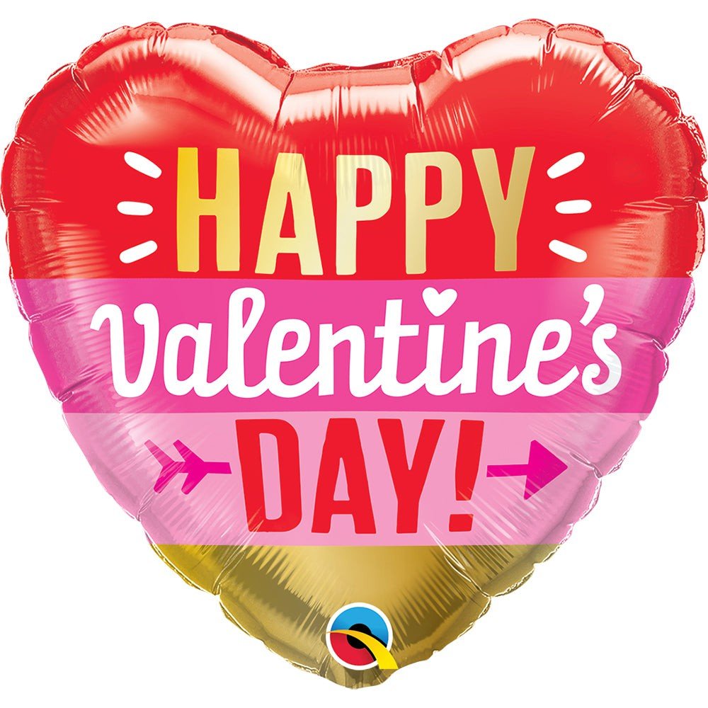 Foil Balloon Valentine's Day Arrow Stripes