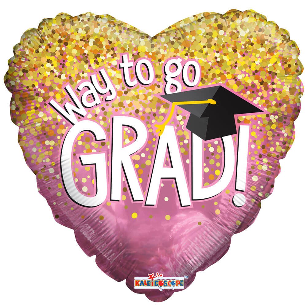 Graduation Foil Balloon Pink Heart