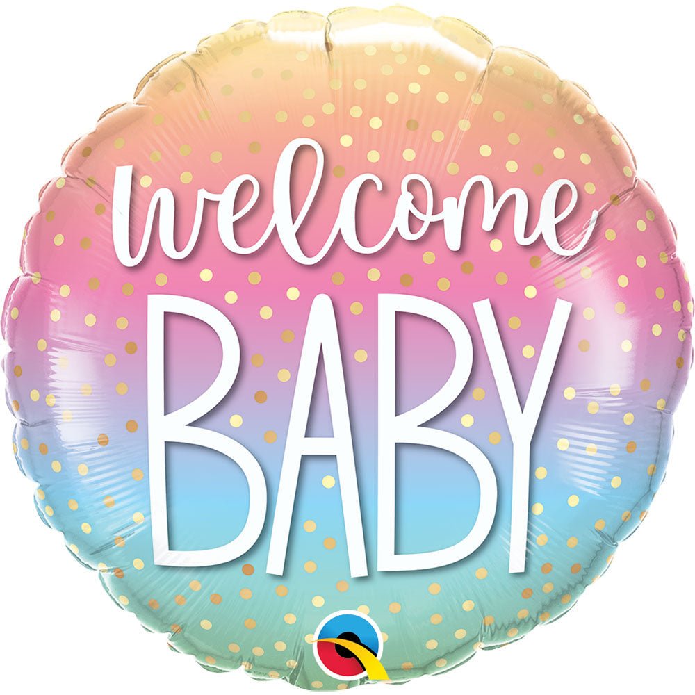 Foil Balloon Welcome Baby Confetti Dots
