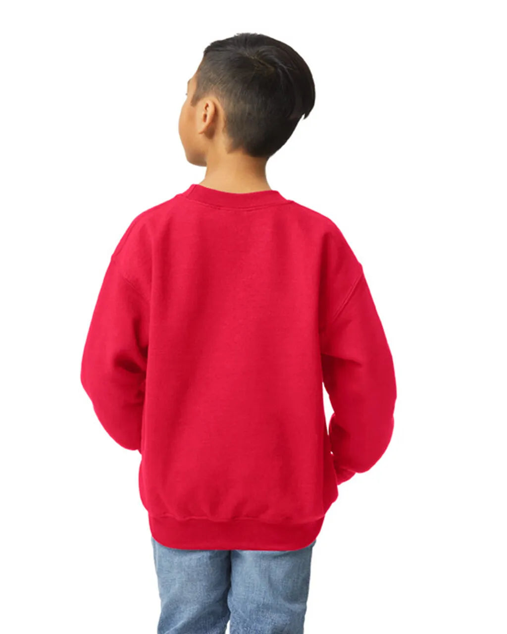 Gildan 18000B Youth Sweatshirt Fabric - Red, Classic Fit, Seamless Body (1 Unit)