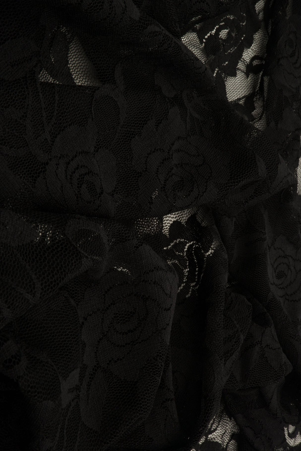 Solid Lace Fabric in Black