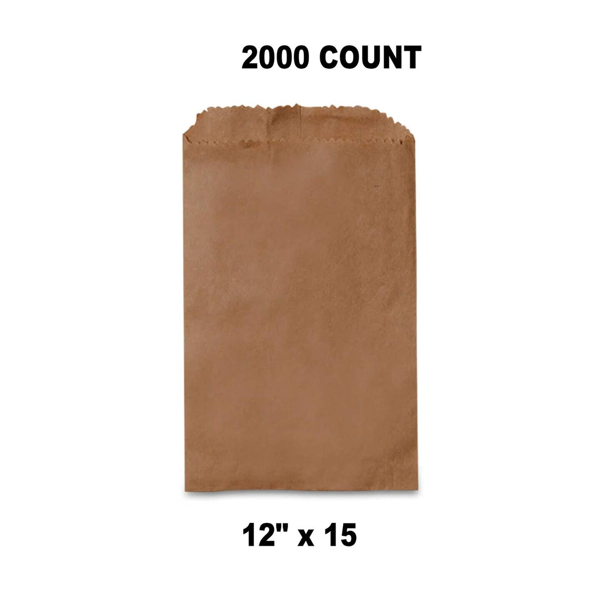 Flat Kraft Paper Bags 12" x 15"