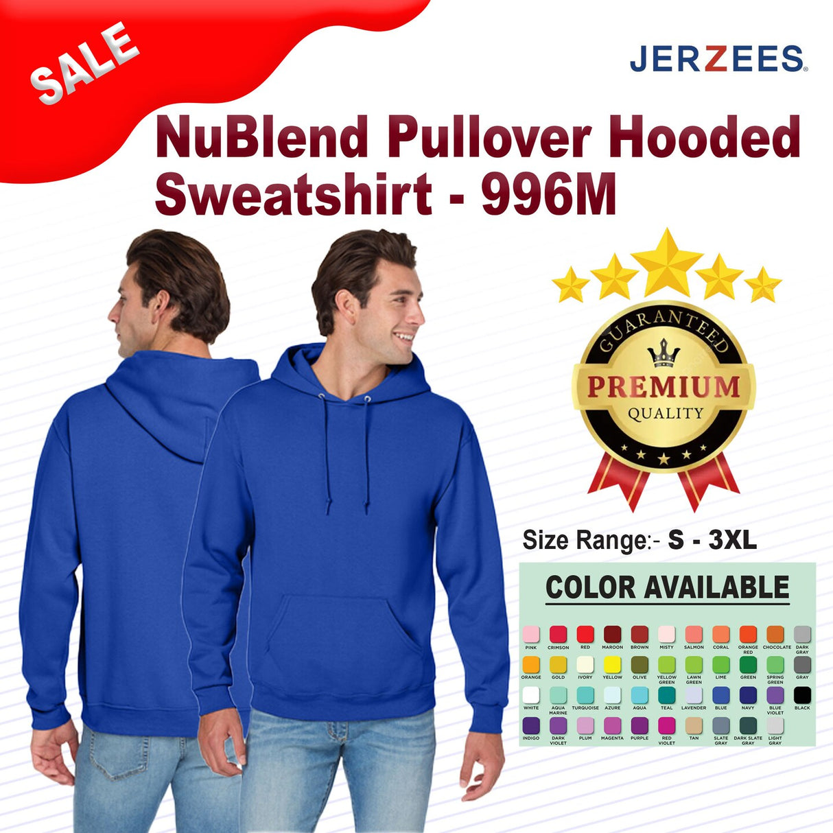 Jerzees® NuBlend Long Sleeve Pullover Hooded Sweatshirt