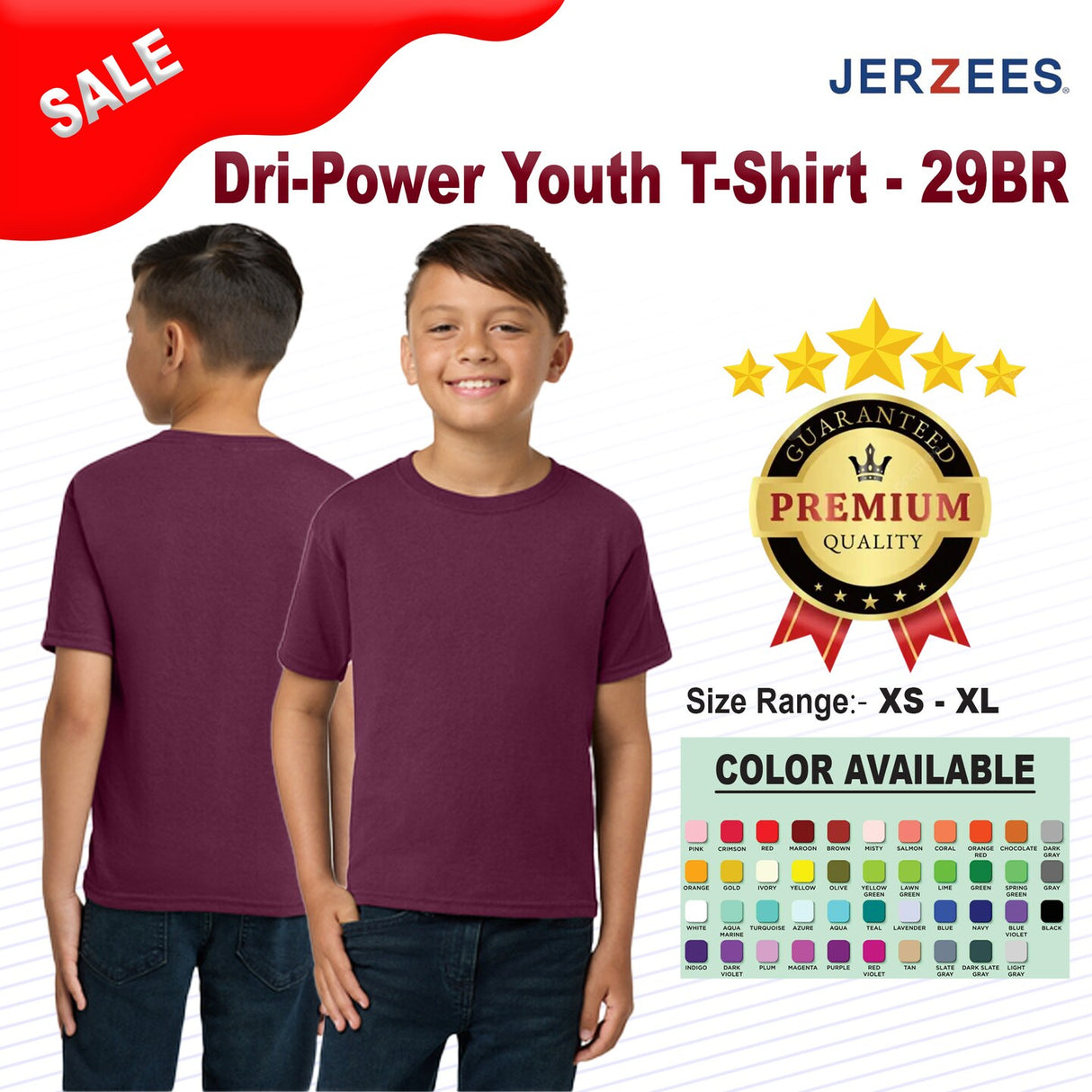 Jerzees® Dri Power Youth Crewneck Short Sleeve T-Shirt