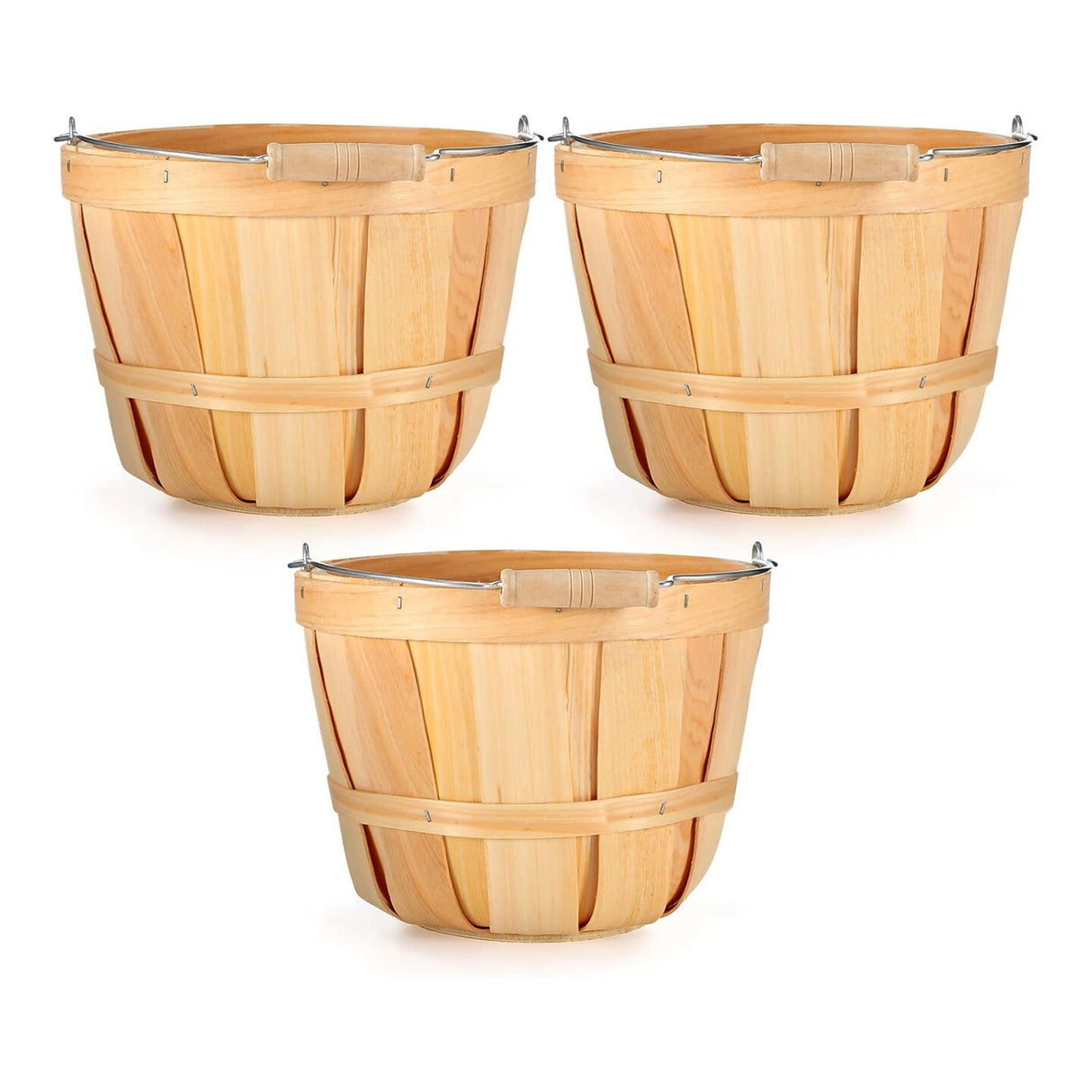 8 Quart Wood Slat Peck Basket 10.5" Diameter