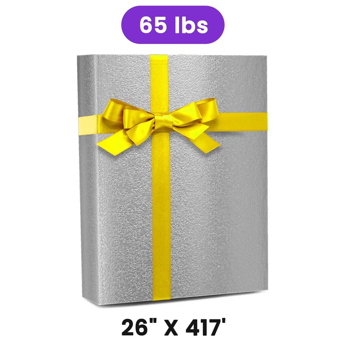 Pale Silver Embossed Metallic Wrapping Paper 26" x 417" Roll
