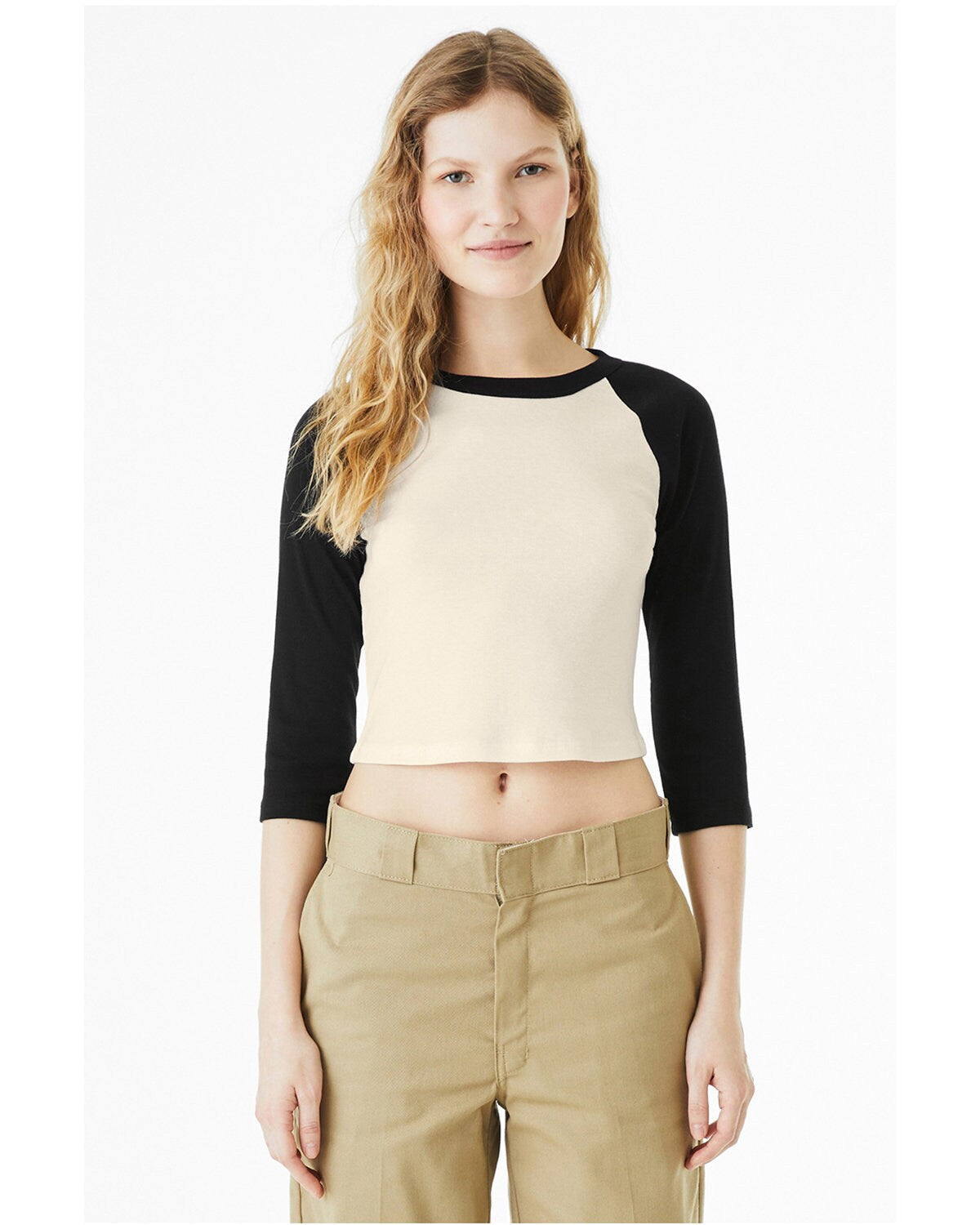 Bella + Canvas® Ladies Micro Ribbed Three Quarter Raglan Baby T Shirt