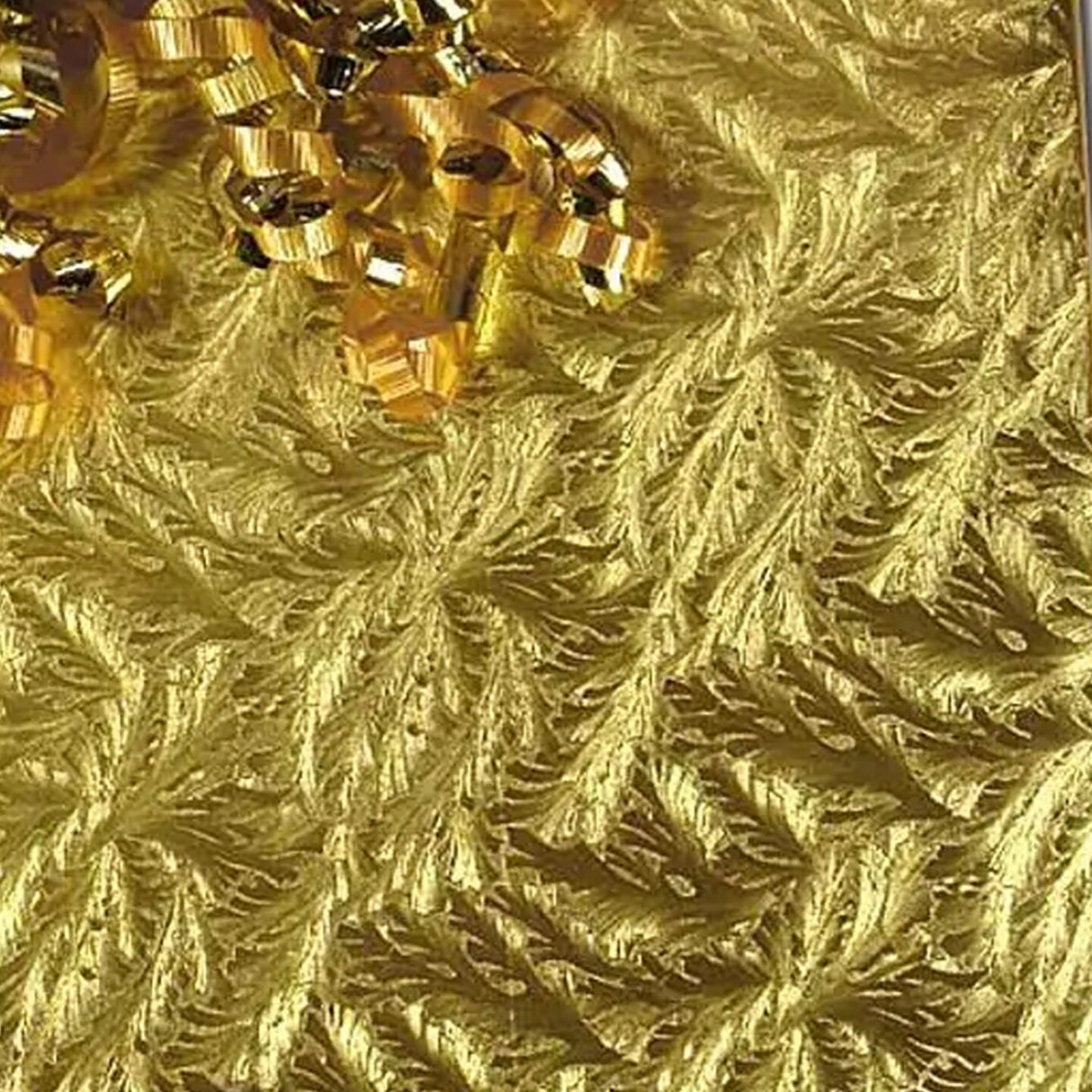 Embossed Metallic Wrapping Paper Gold Feather 24 ''x417"
