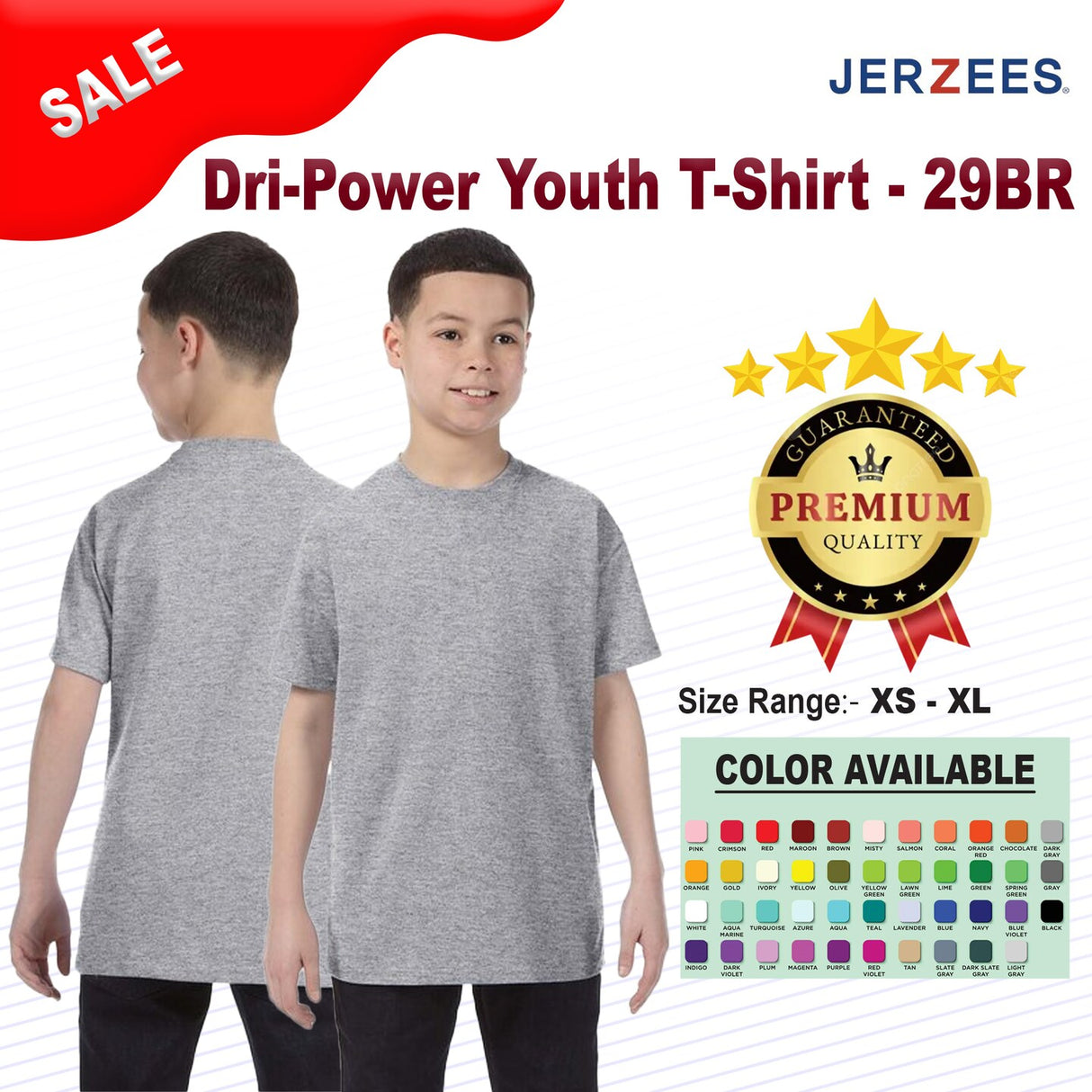 Jerzees® Dri Power Youth Crewneck Short Sleeve T-Shirt