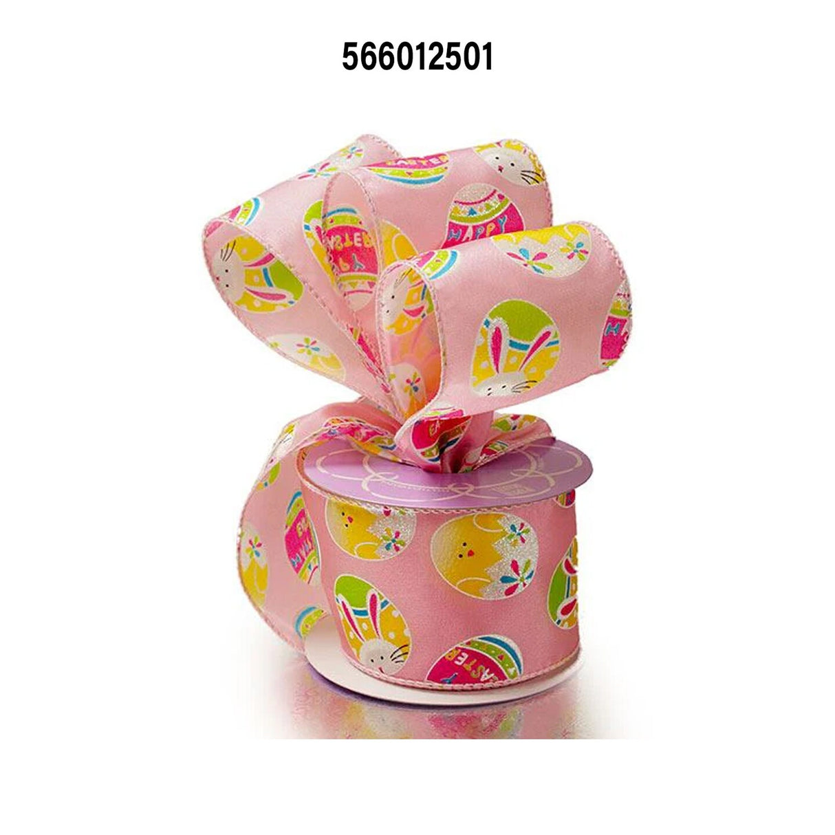 Pink Decorated Easter Egg Ribbon 2.5" x 10 Yards