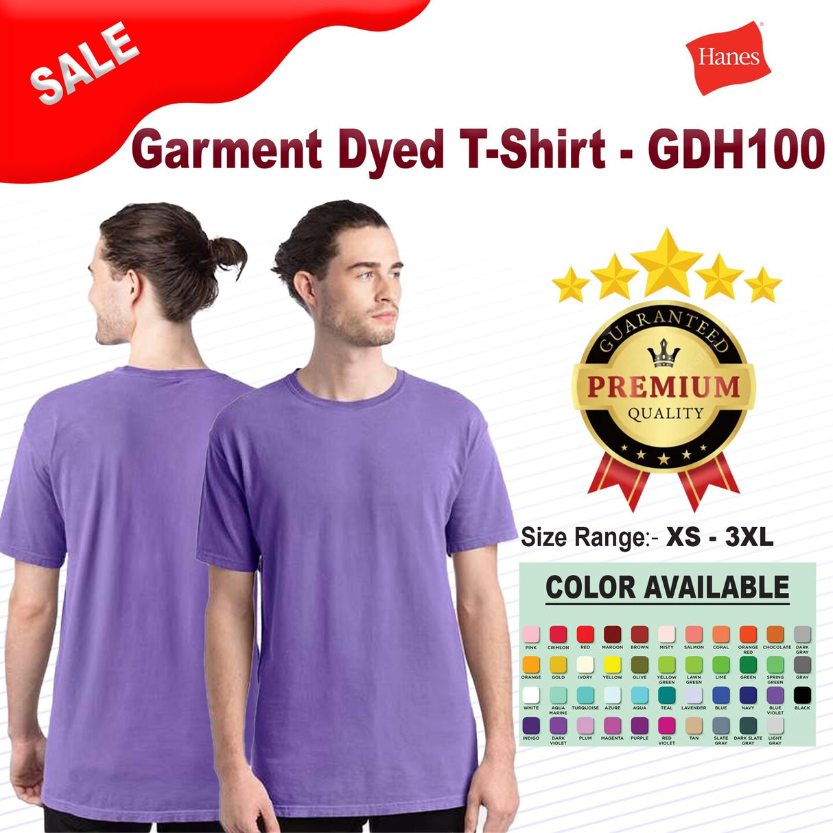 ComfortWash by Hanes® Garment-Dyed Crewneck Short Sleeve T-Shirt