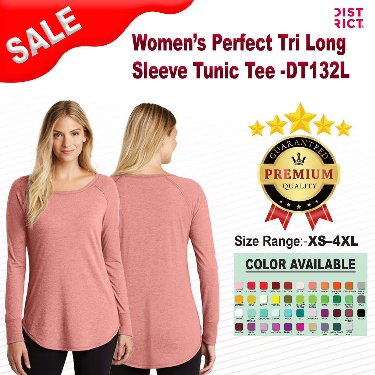 District® Women’s Tri Long Sleeve Tunic Tee