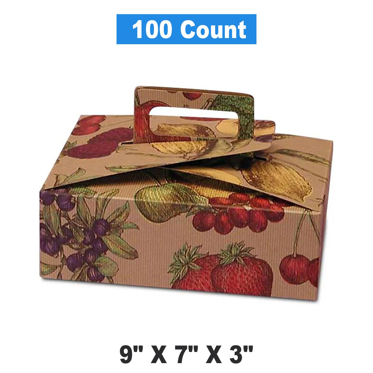 Flat Take Out Food Carrier with Handle 9" x 7" x 3"