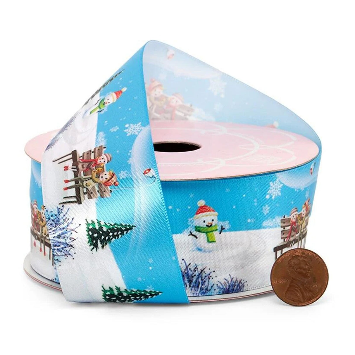 Christmas Scene Satin Ribbon 1 1/2 '' x 25 Yards