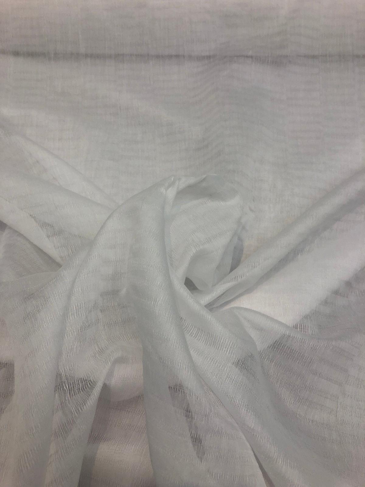 NFP Facade Blanco Polyester Fabric - White Batist Look Sheer, 118" Width, 2.00" H 3.50" V Repeat (1 Yard)