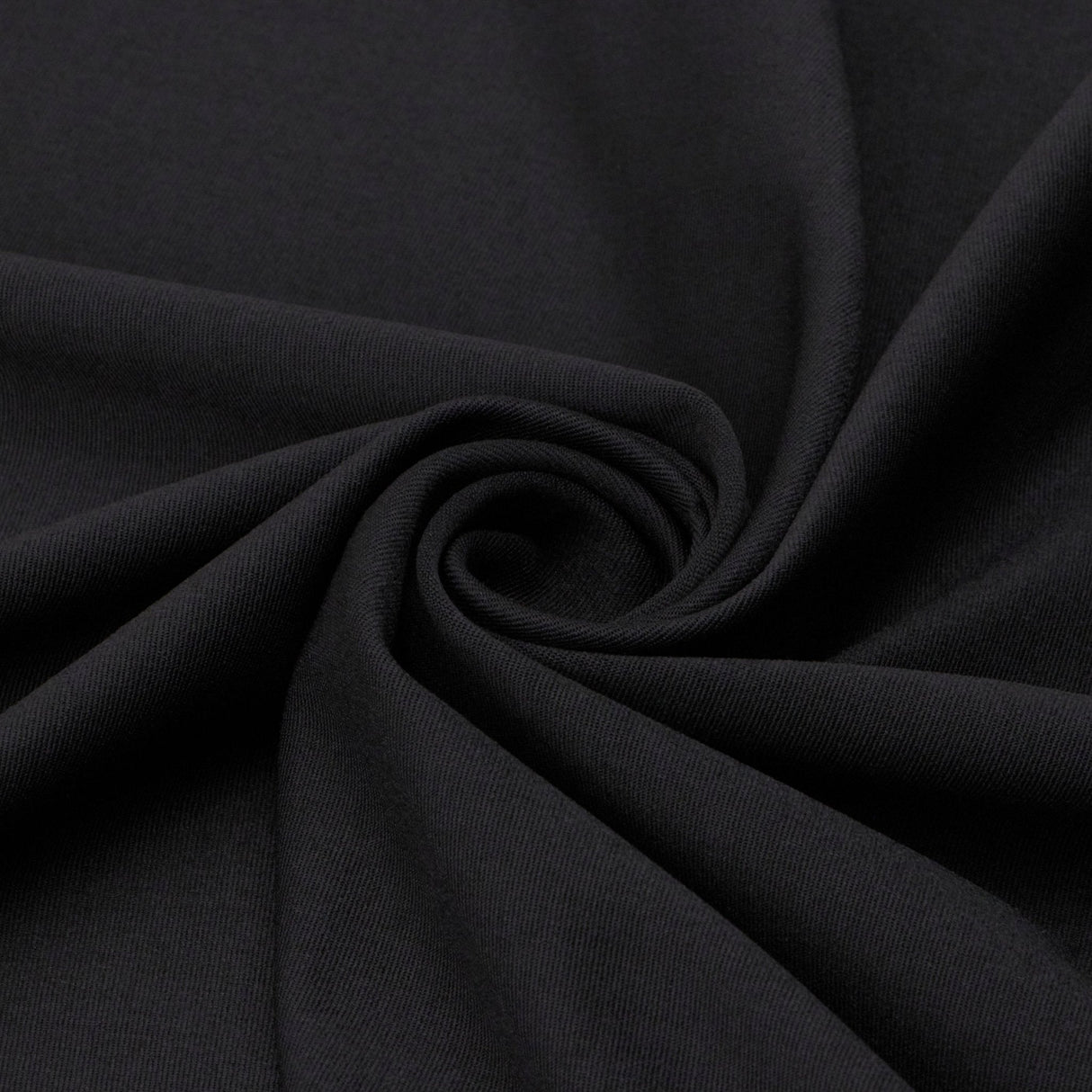 Silky Polyester Spandex Black Fabric